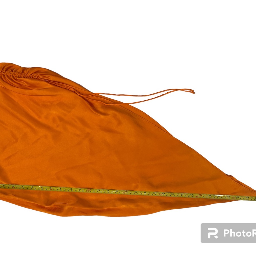 Amanda Uprichard orange silk skirt and crop top set. Tank is XS, Skirt is S - Picture 6 of 8